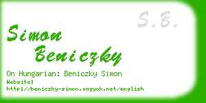 simon beniczky business card